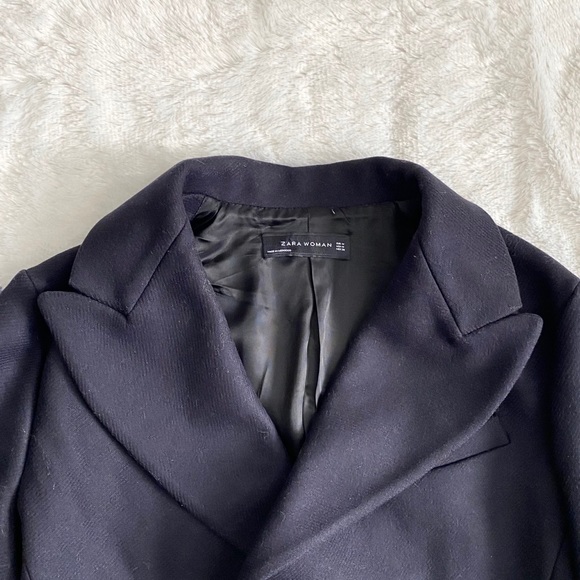 Zara Jackets & Coats Zara Black Double Breasted Classic Peacoat
